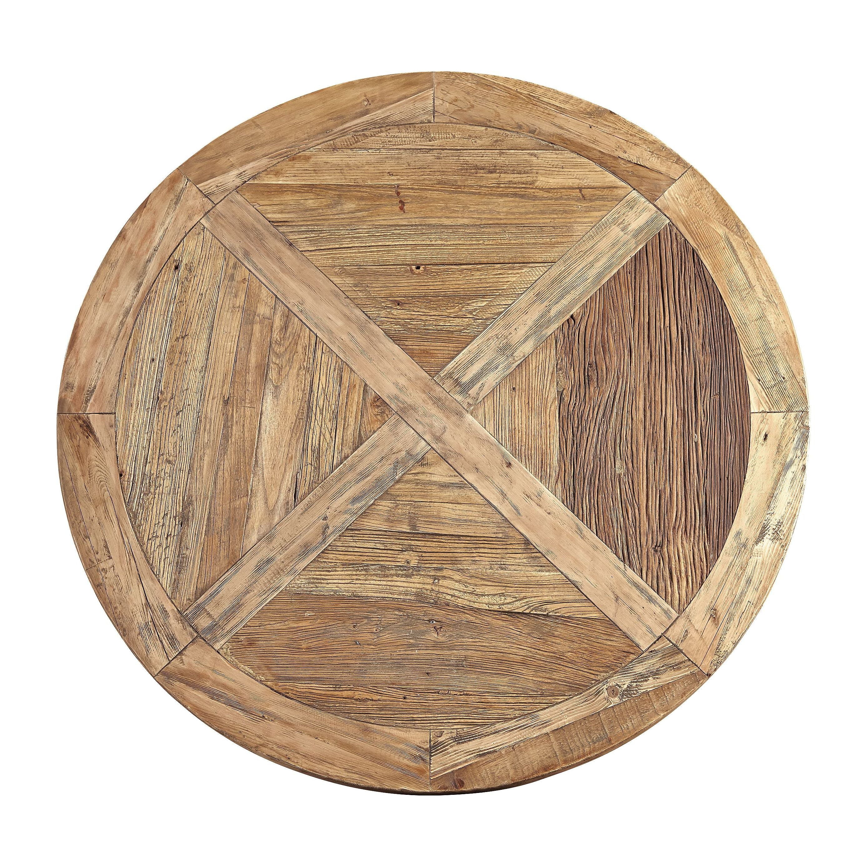 Round Reclaimed Elm Dining Table Z702