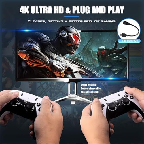 Retro Gaming Console with 20000+ Classic Games, 4K HDMI Output, Dual 2.4G Controllers, 64GB Storage D190472