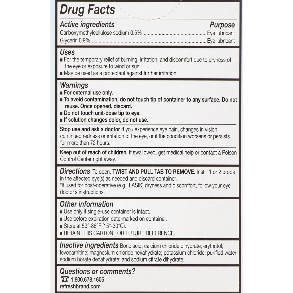 60 Count 0.4 ml Lubricant Eye Drops T928