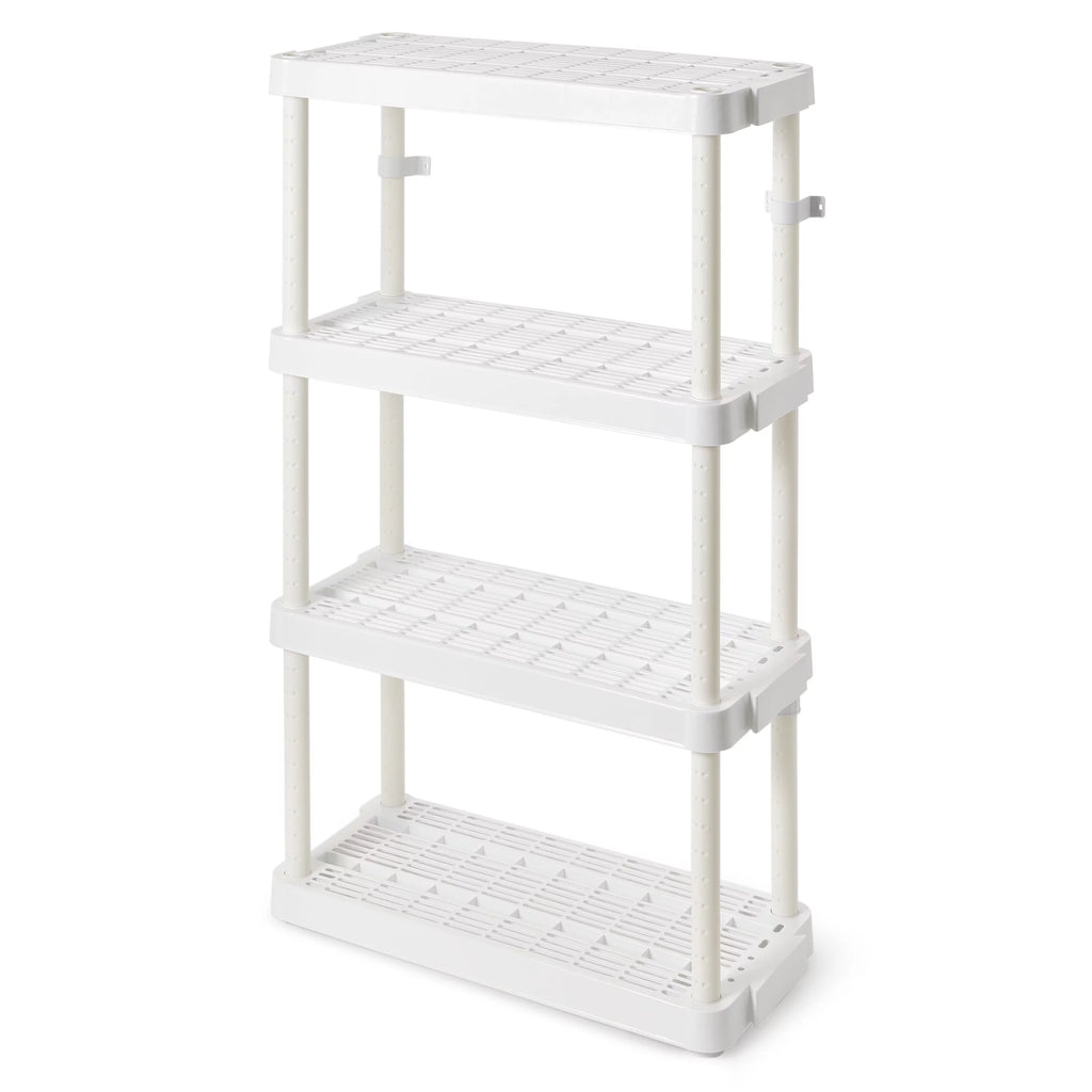White 4 Shelf Adjustable Height Storage Unit (2 Pack) V117