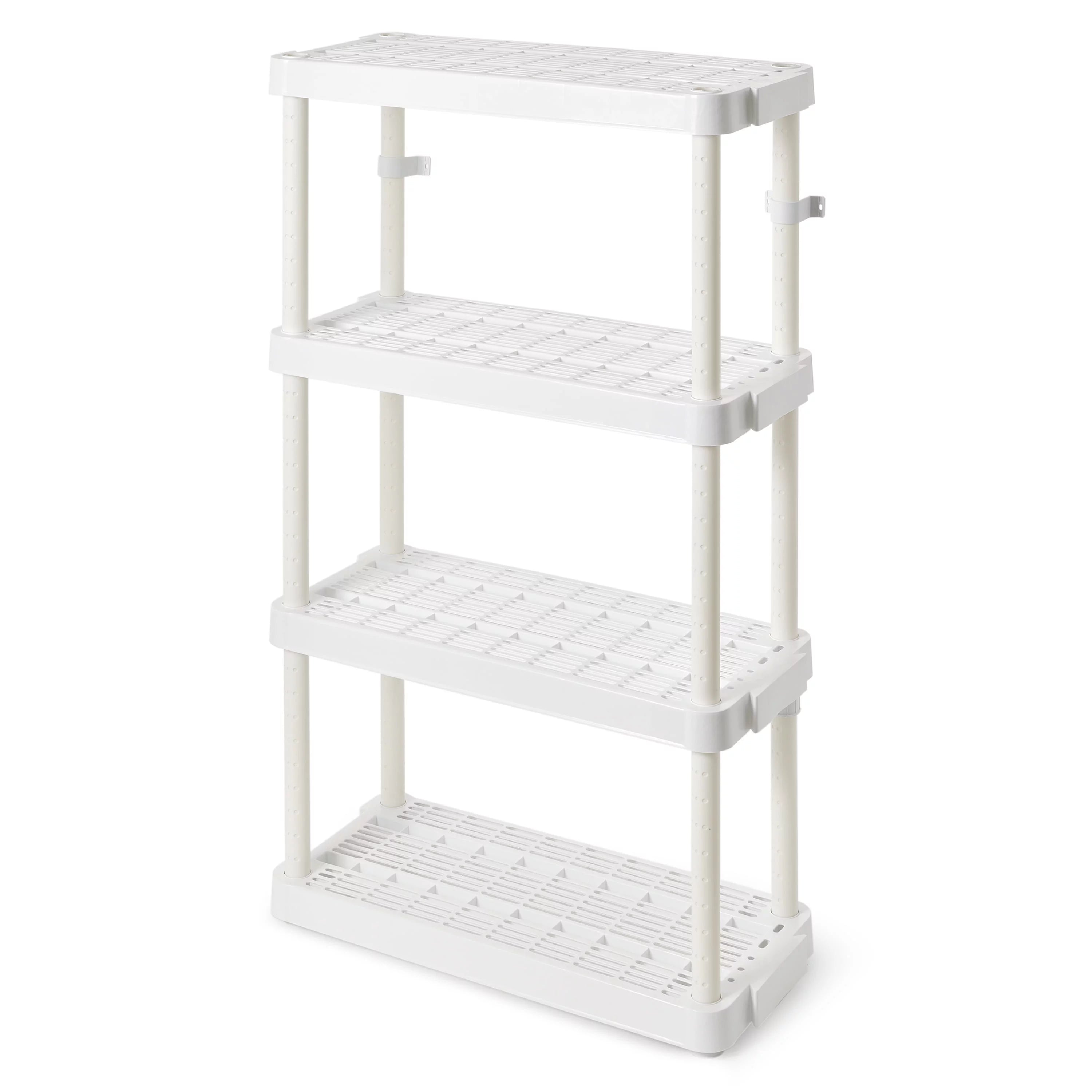 White 4 Shelf Adjustable Height Storage Unit (2 Pack) V117