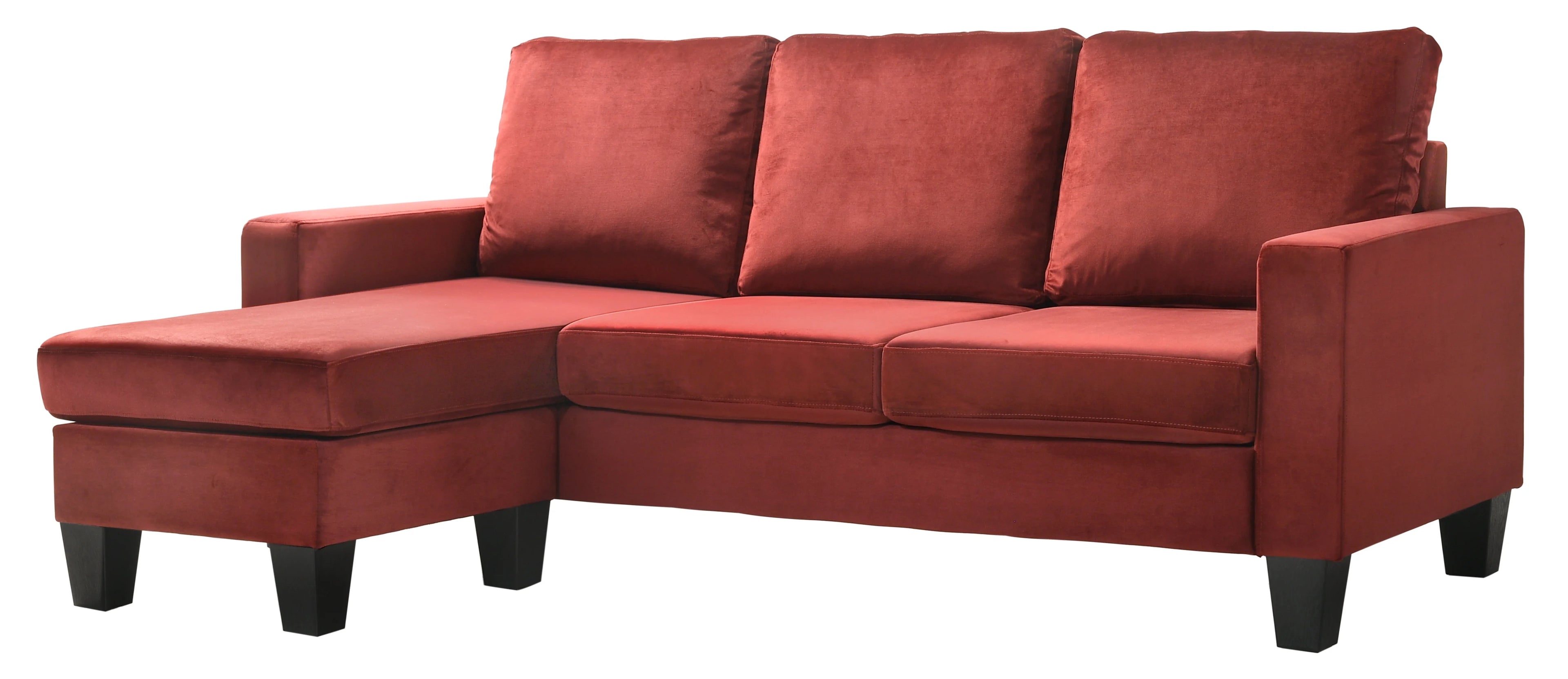 Burgundy Sofa Chaise S318