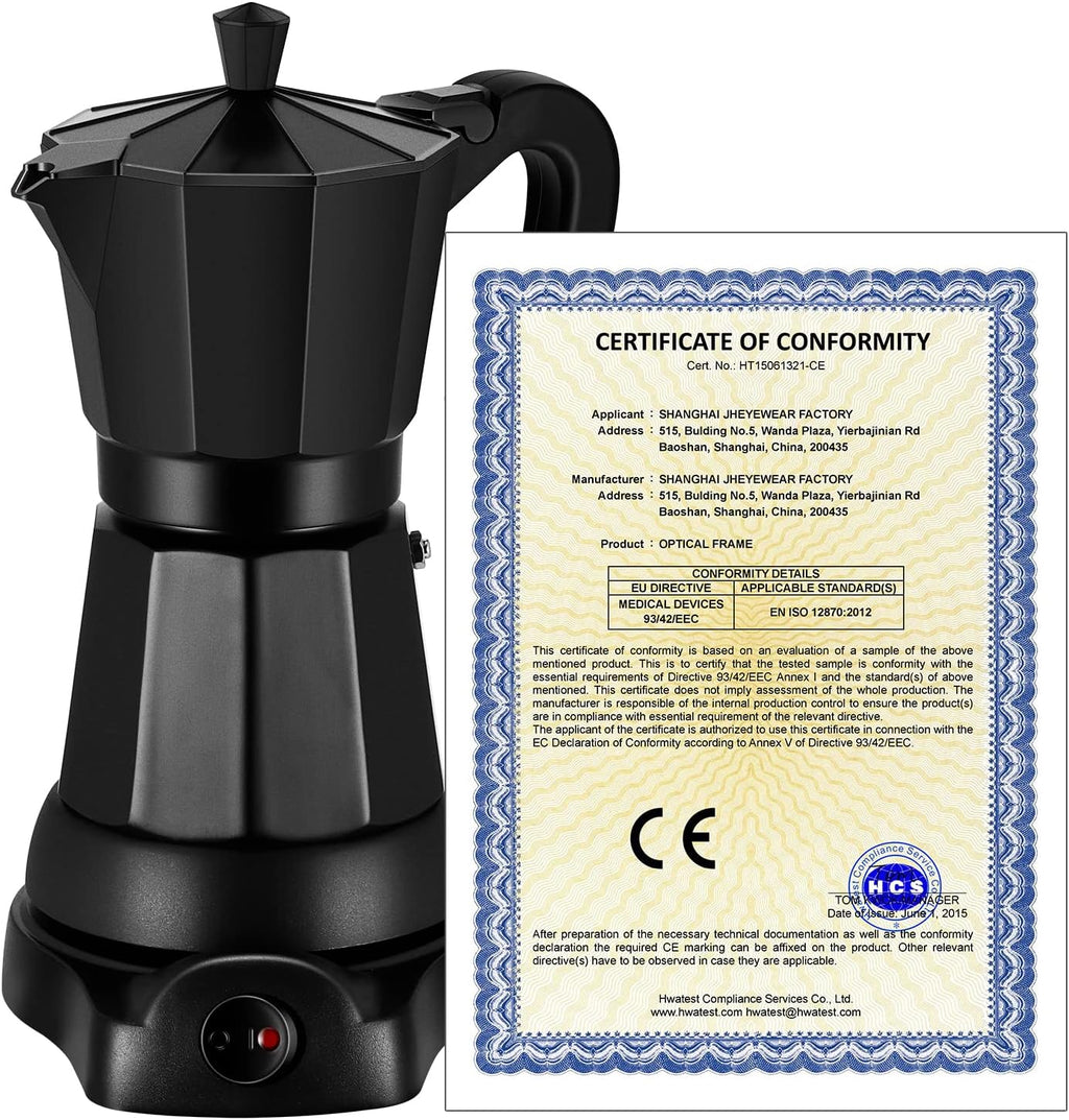 6 Cup Aluminum Electric Mocha Pot O7258