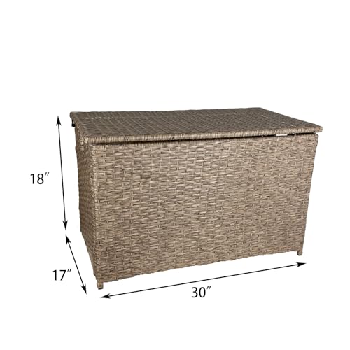 Rustic Brown Handwoven Wicker Storage Trunk, 42.3 Gallon M83596