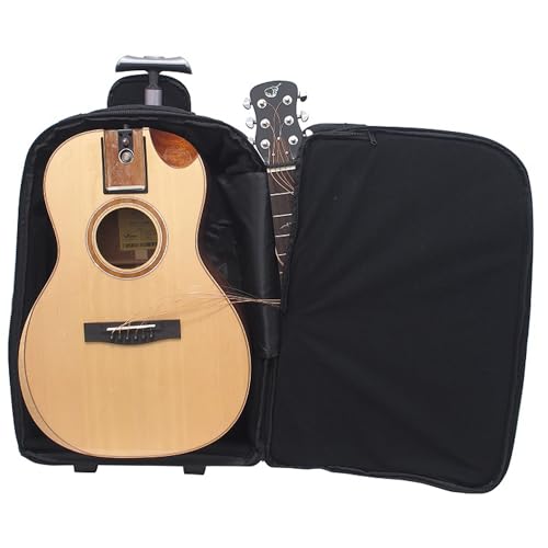 Travel Guitar with Collapsible Patented System Portable Backpack Case African Mahogany Y78975