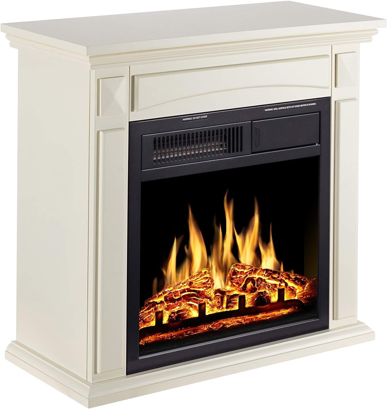 26’’ Electric Fireplace Heater with Remote Control, White S23153
