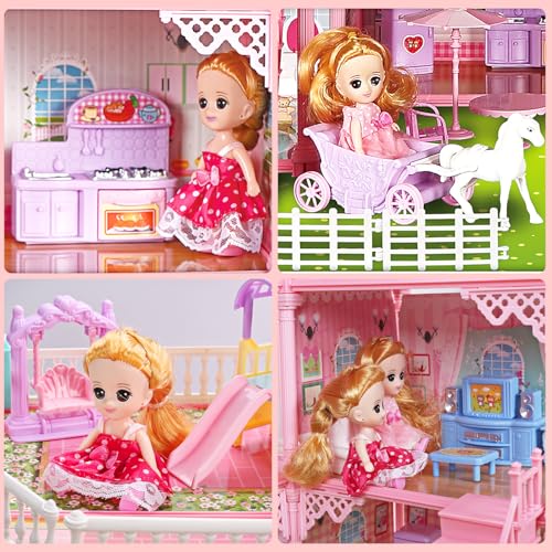 Large Dollhouse with Lights Furniture & Accessories X674