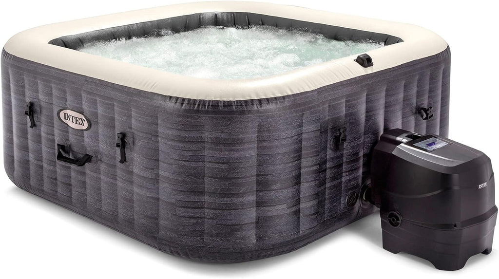 83x28" Inflatable Square Hot Tub Spa with LED Light Strip D519855