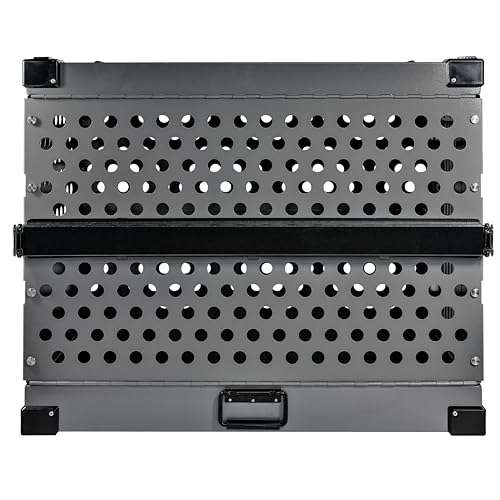Medium Black Aluminum Dog Crate N745