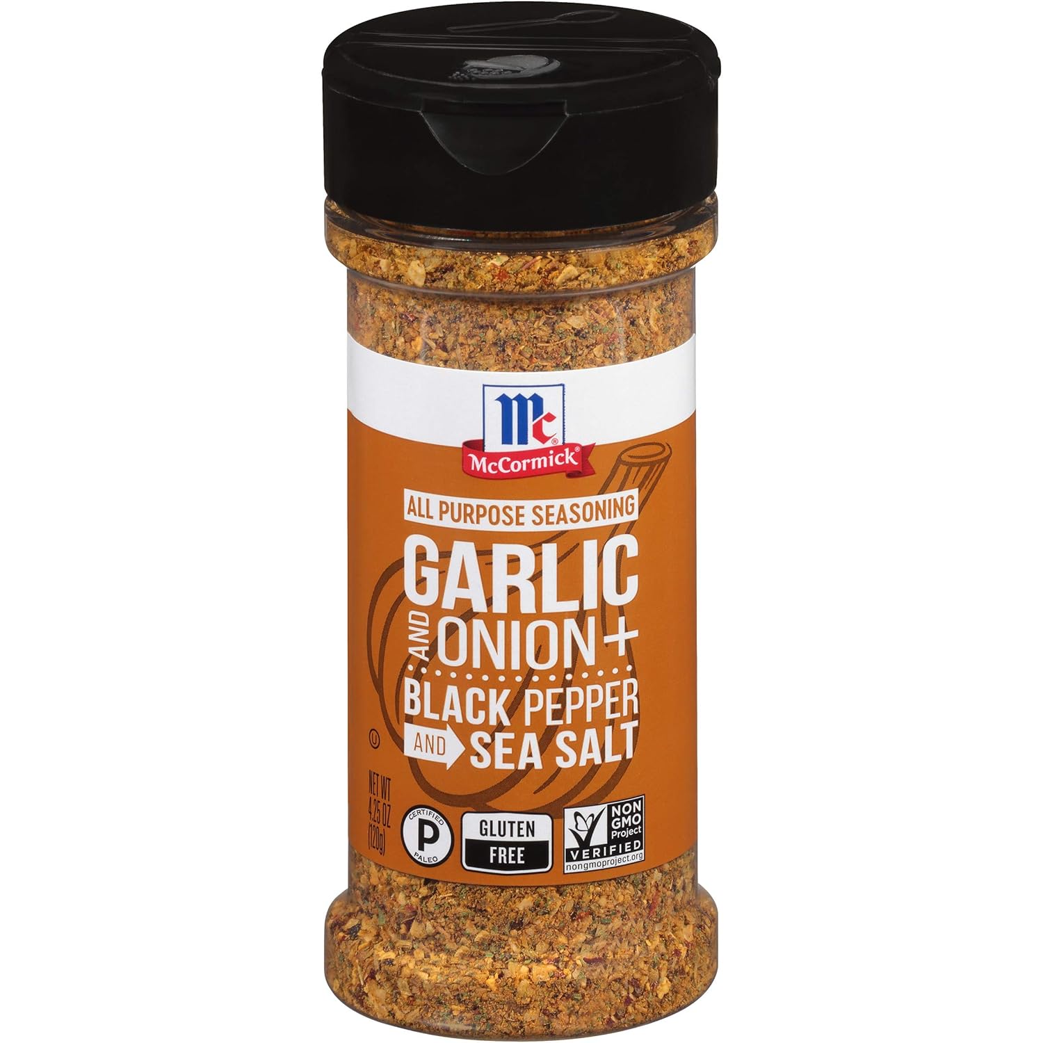 Garlic and Onion, Black Pepper and Sea Salt All Purpose Seasoning, 4.25 oz V3477