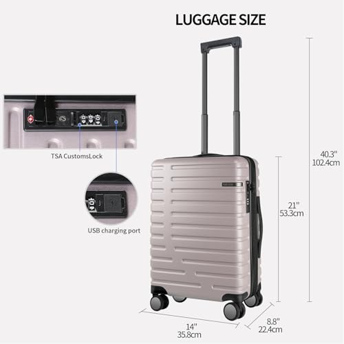 Light Purple 20-Inch Hardside Expandable Carry On Luggage X928667