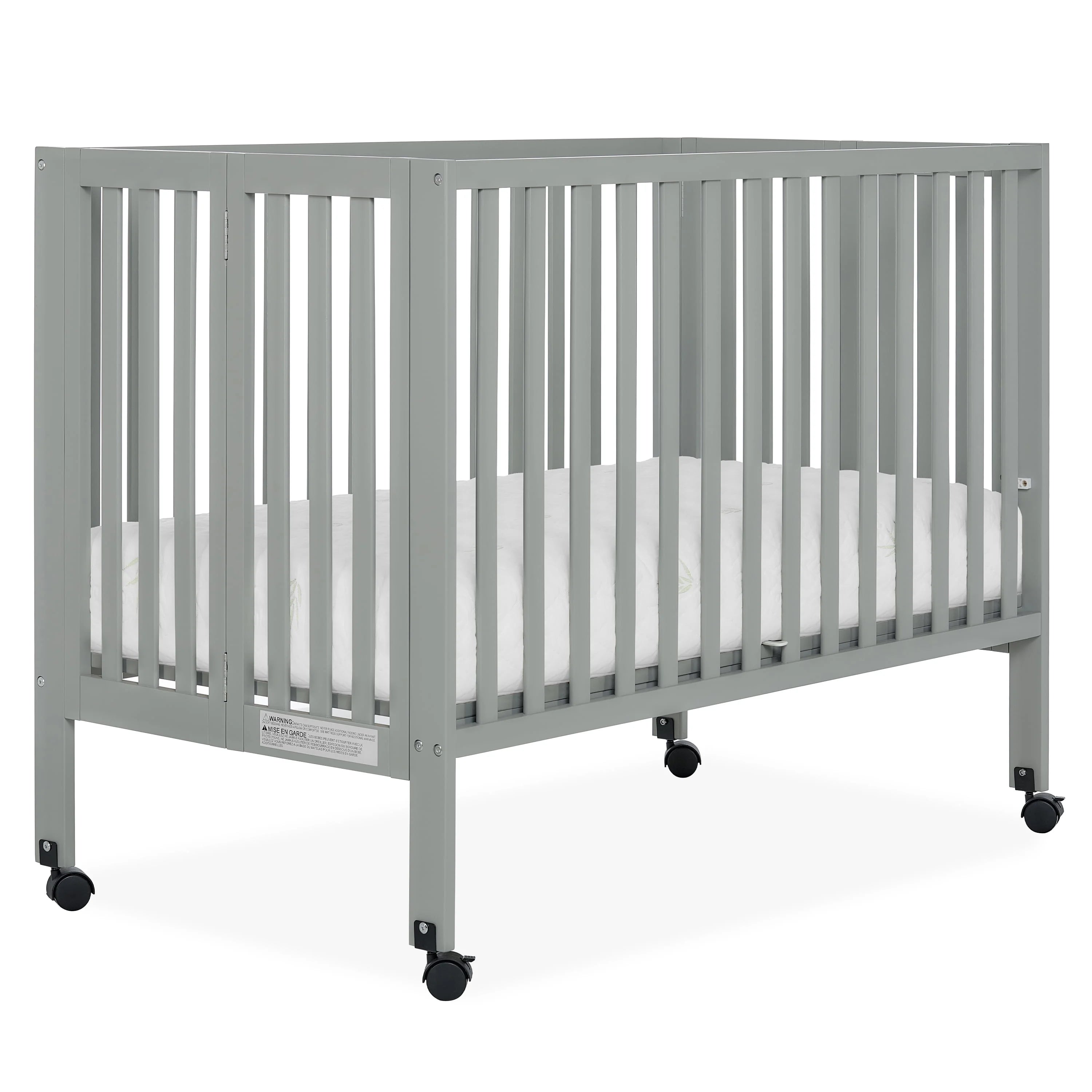 Cool Grey Full-Size Folding Crib R29005