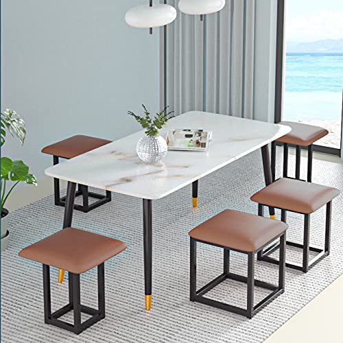 Leather Nesting Ottoman Cube Chair with Wheels Q291774