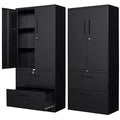 Black Metal 2 Drawer File Cabinet with Lock D88680