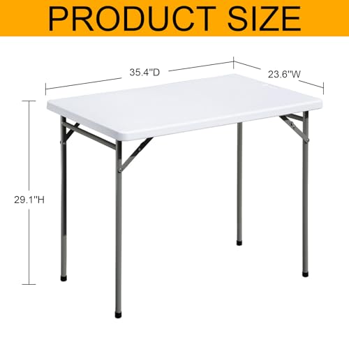 White 3ft Rectangular Plastic Folding Table D628265