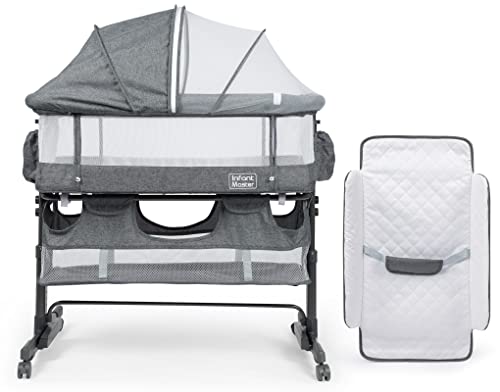 Grey 3 in 1 Baby Bassinet with Mesh Wall V922810