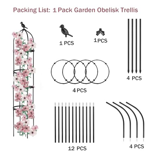 White 1Pack 6ft Round Trellis F54223