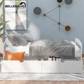 White Twin Size Platform Bed with 2 Drawers C3265
