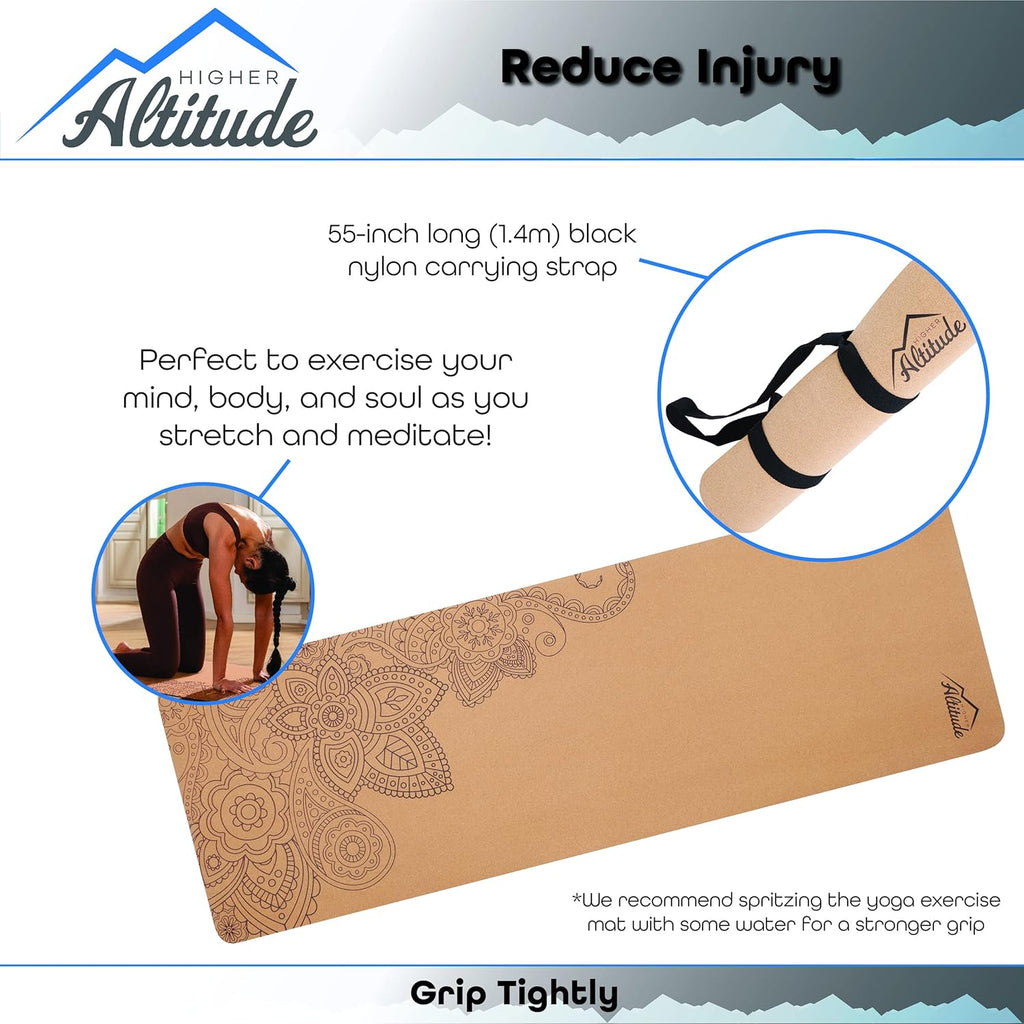 72 x 24in Cork Exercise Mat with Rubber Padding D2650