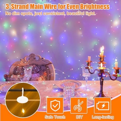 19.6ft x 9.8ft Warm White Curtain String Light A726