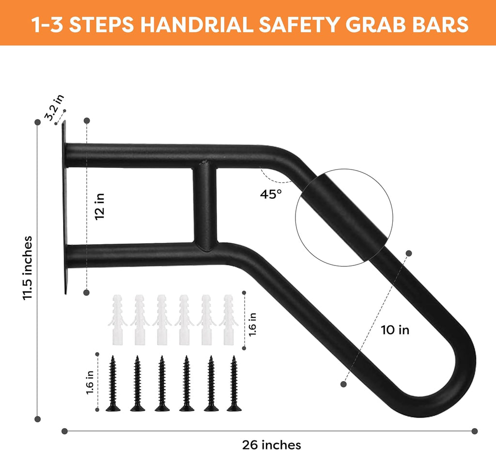 26" Non Slip Metal Handrail for Stairs Z33414