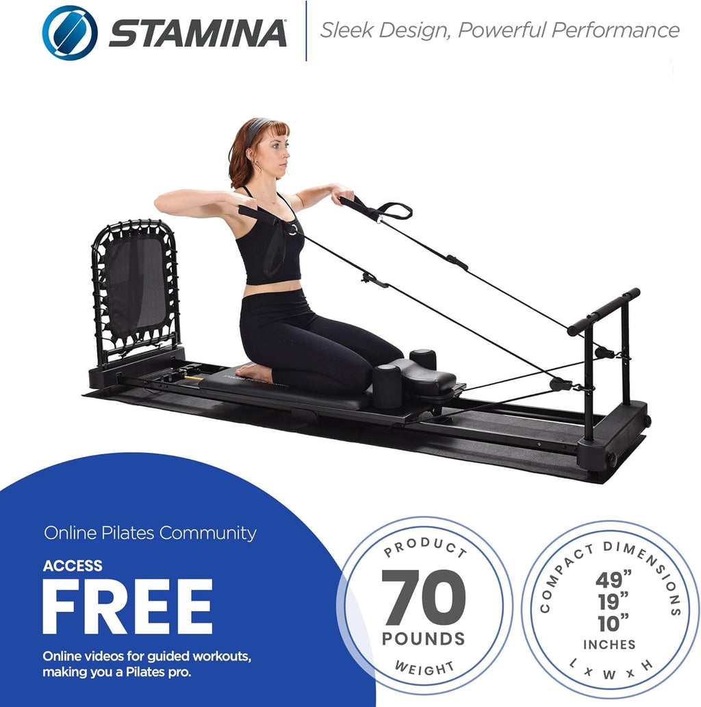 Black Foldable Pilates Reformer J2360