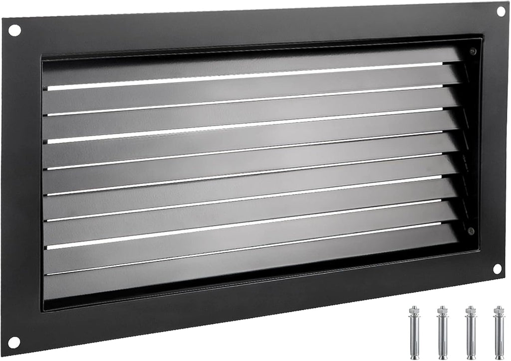 Black 8" x 16" Wall Mounted Flood Vent L92118