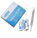 1 Scalpel Knife Handle # 3 & 4 with 100 Pieces Carbon Steel Scalpel Blade STERILE Q44305