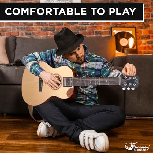 Travel Guitar with Collapsible Patented System Portable Backpack Case African Mahogany Y78975
