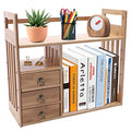 Bamboo Desktop Bookshelf with 3 Drawers (Nut-Brown) N575997