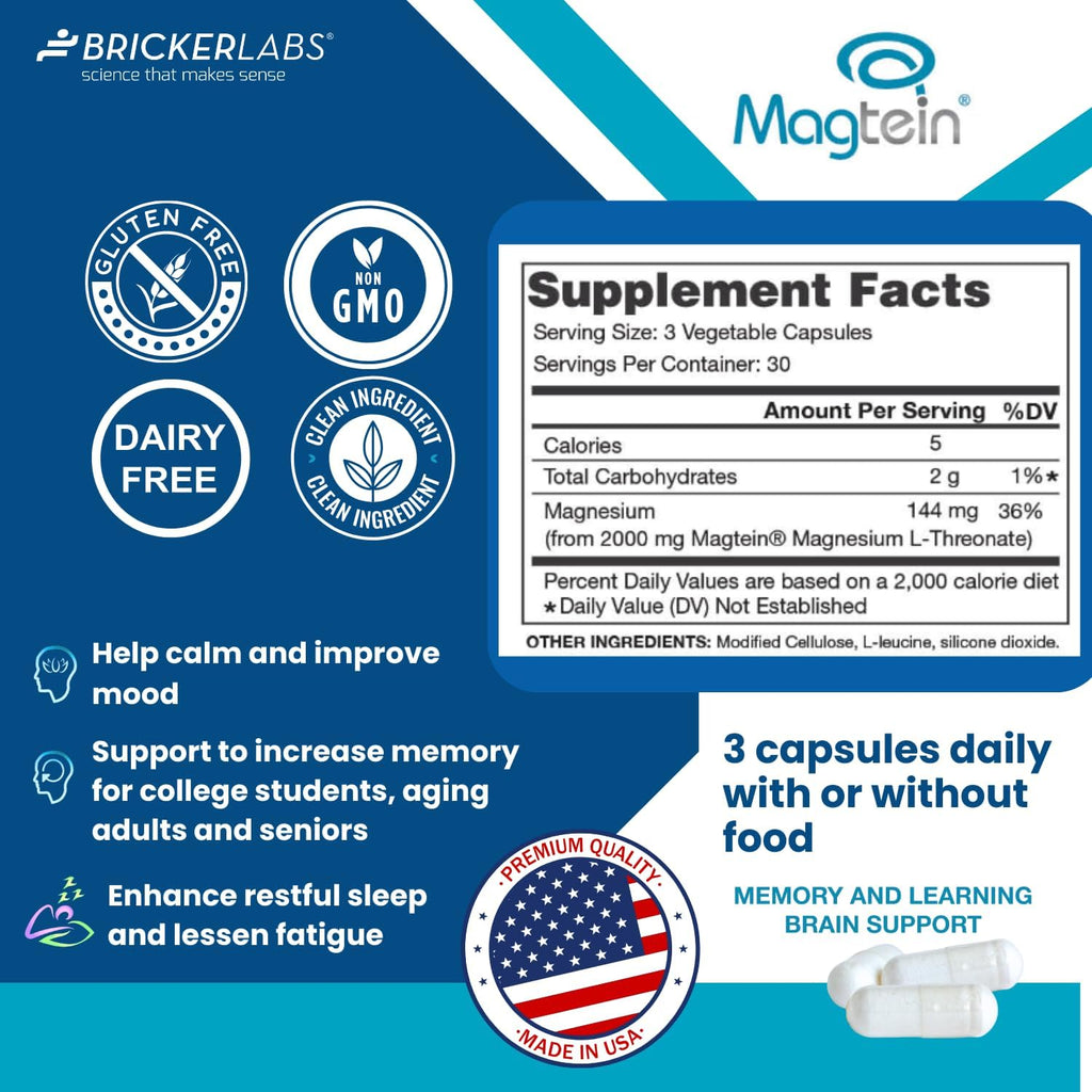 Magnesium L Threonate Supplement, 90 Capsules P7879