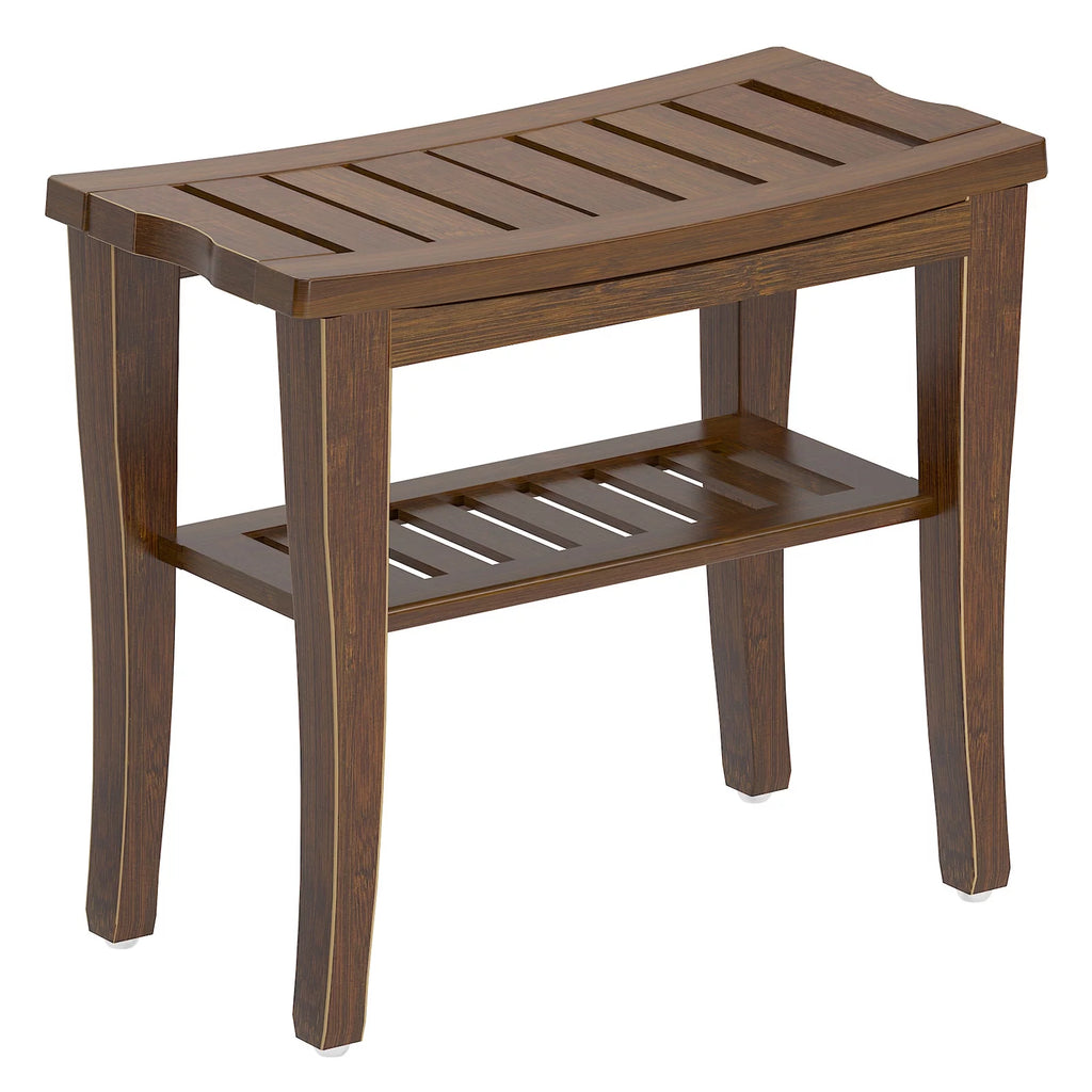 Coffee Bamboo Bathroom Bench W2627