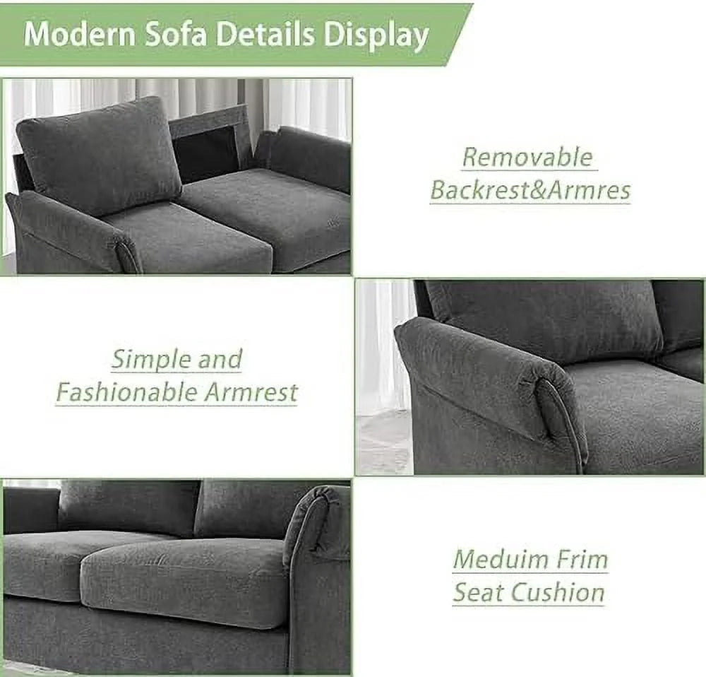 50" Fabric 2-Seater Sofa with Removable Cushion R273383