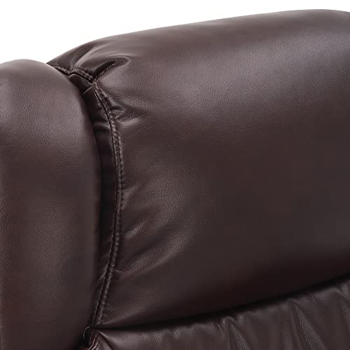 Grey Faux Leather Swivel Recliner with Ottoman I685803