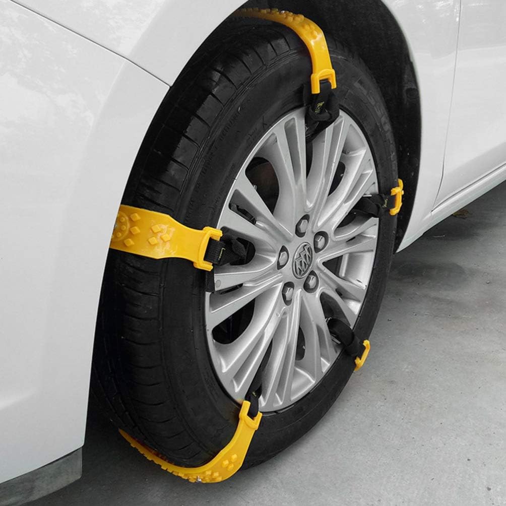 10Pcs Car Snow Chains Yellow Pack of 2 N8905