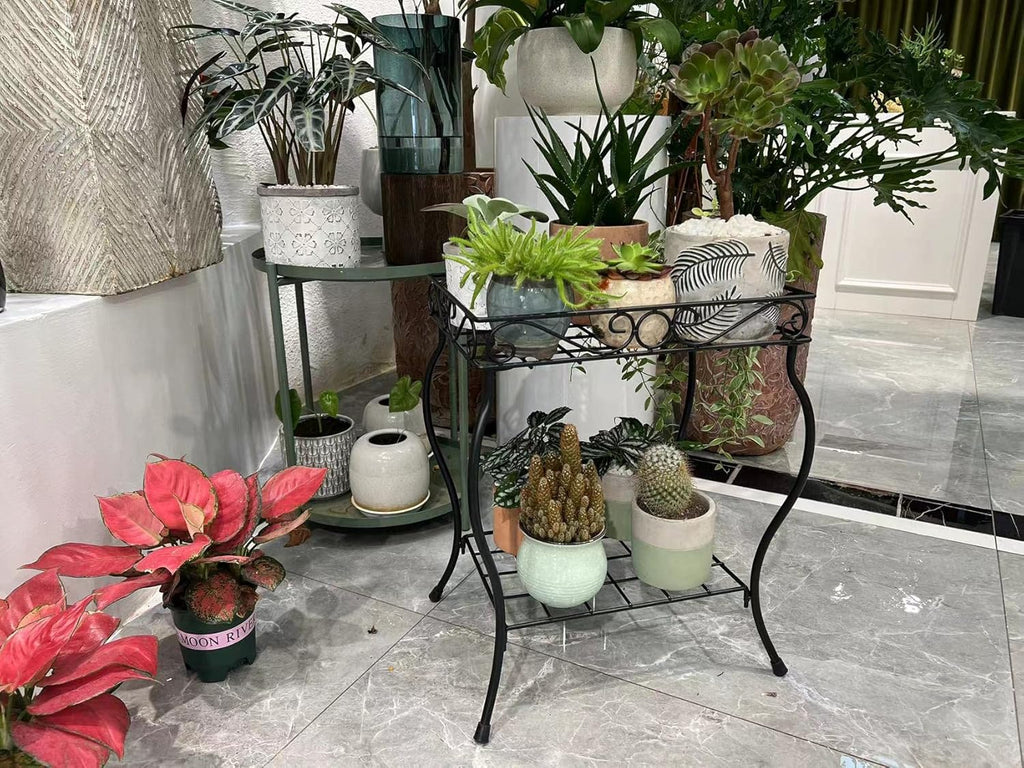 18.7'' Tall Rectangular Metal Plant Stand Black I90964