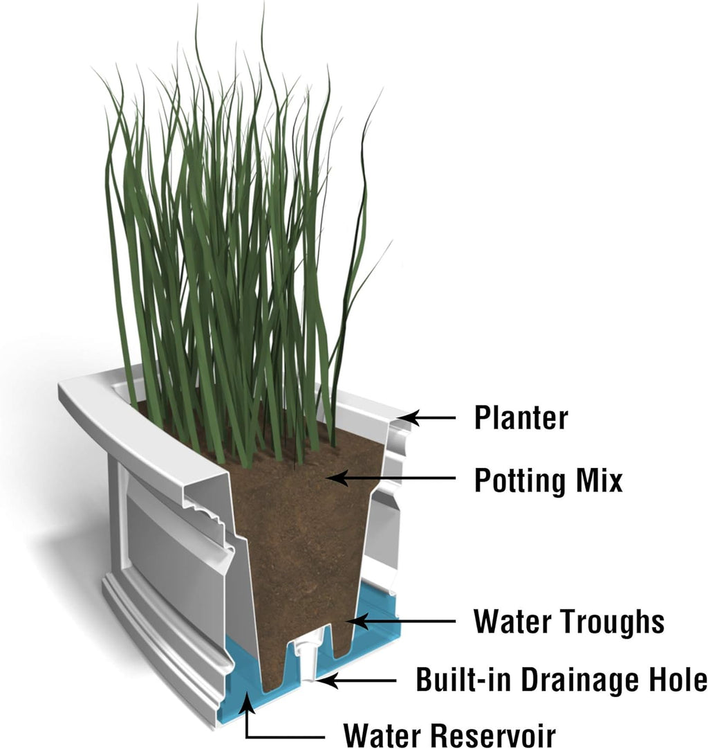 White 48in L x 11.5in W x 10in H Polyethylene Window Box Z6665