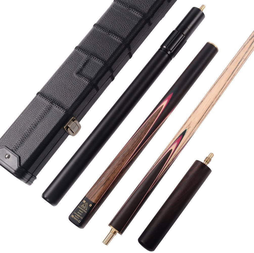 Classic Handmade Rosewood 3/4 Piece Snooker Cue with Black Cue Case and Aluminum Telescope Extension Q849