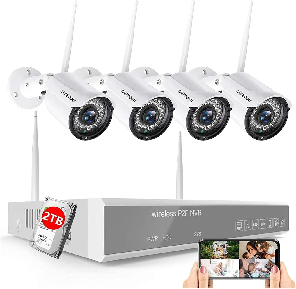 8 Channel 2TB NVR Security Camera System with 4PCS IP WiFi Cameras E21731