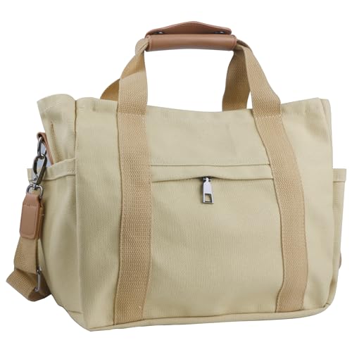 Canvas Tote Bag with Multiple Pockets U2946