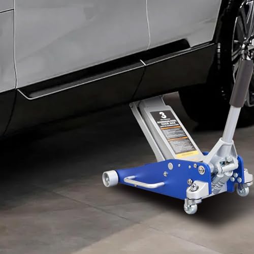 1.5 Ton Aluminum and Steel Hydraulic Low Profile Floor Jack with Dual Piston Quick Lift Pump, 3,000 lb Capacity P19232