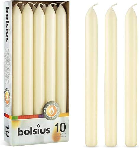 Ivory 9 Inch Unscented Straight Taper Candle Set Q702