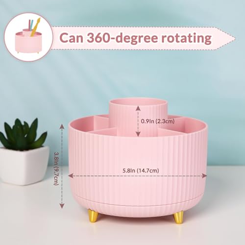 360 Degree Rotating Desk Organizer with 5 Slots (Bean Green) Q8623