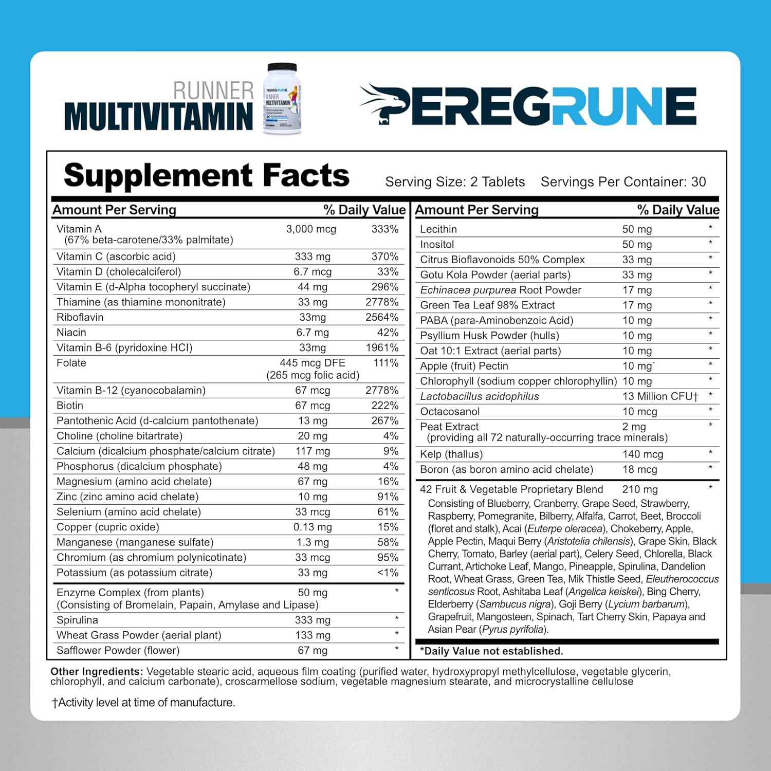 Runner Multivitamin with Antioxidants, B Complex, Probiotics F194966