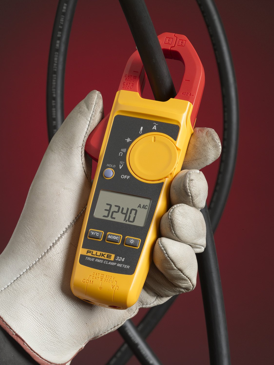True-RMS Clamp Meter with Temperature & Capacitance, AC Current Up To 400 A, AC/DC Voltage Up to 600 V, Backlit Display, Resistance Up To 4000 Ohms P69475
