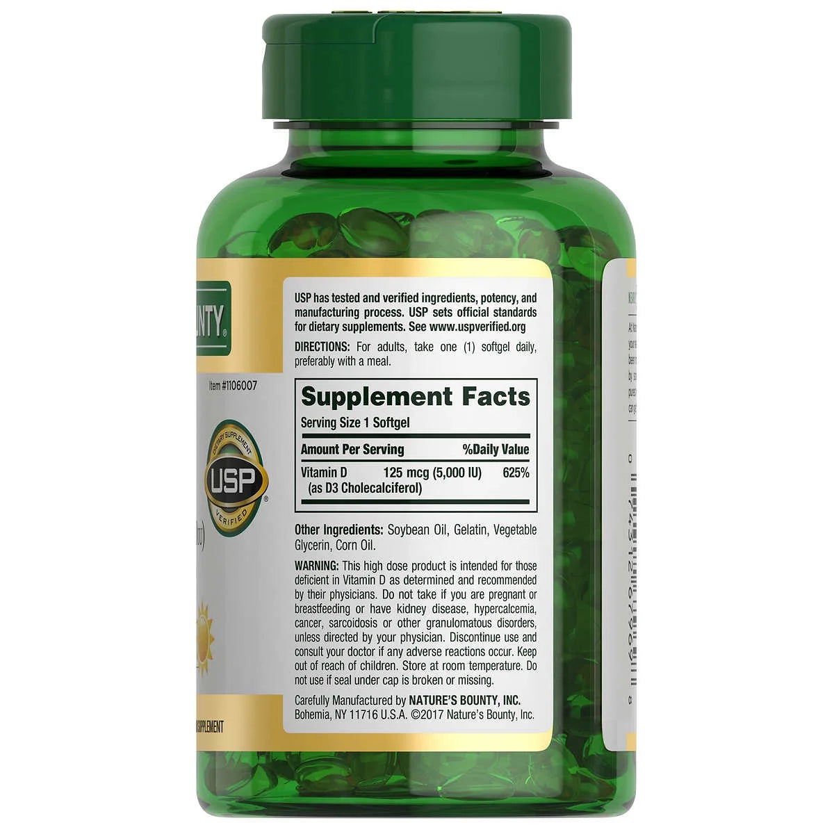 2 Pack Vitamin D3 125 mcg 400 Softgels B5952