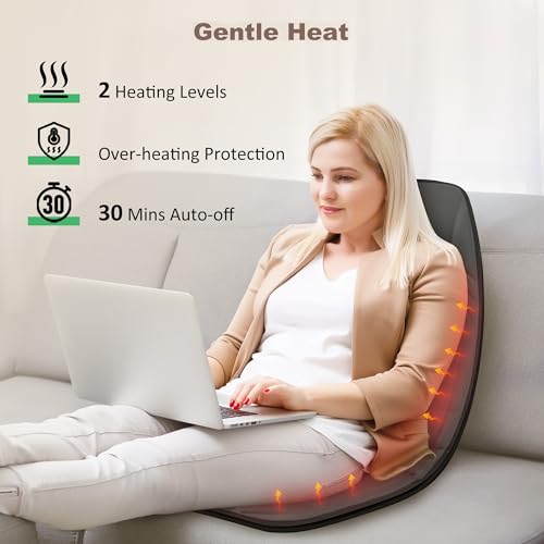 Vibration Back Massager with Heat, 10 Vibration Motors & 2 Heating Levels Q5671