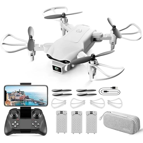 Mini Drone with 1080P HD Camera, Gray, 3 Batteries O4334