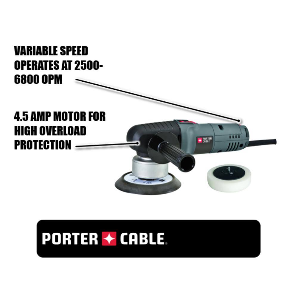 Variable Speed Random Orbit Sander with Polishing Pad Y51783