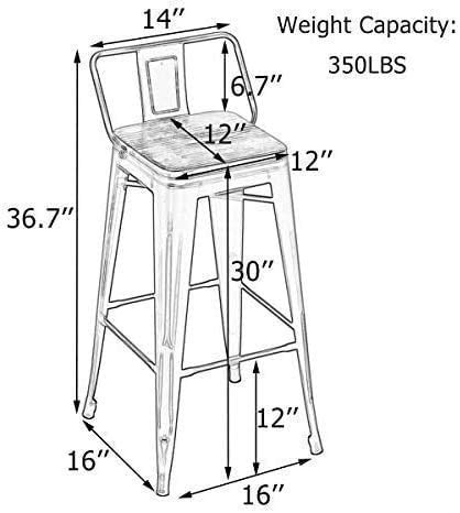 Distressed White 30 Inch Metal Bar Stools Set of 4 J915505